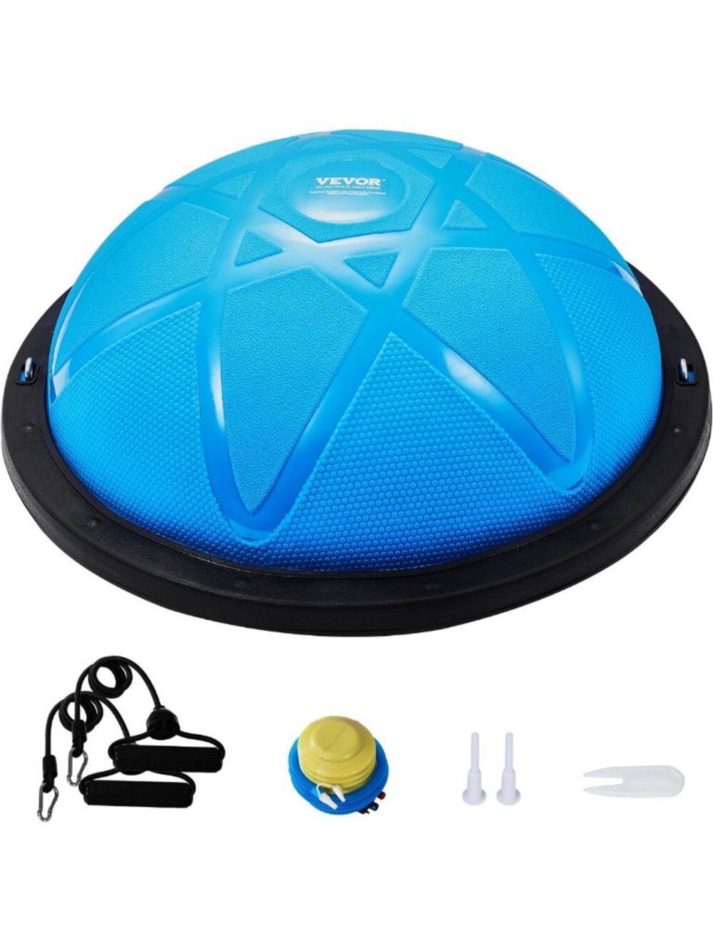 Half Balance Exercise Ball Trainer with Resistance Bands & Pump - 1500lbs
